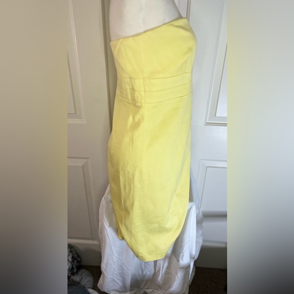 Item 004: EUC Banana Republic Yellow Strapless Cotton Dress (Size 8) - Picture 4 of 7